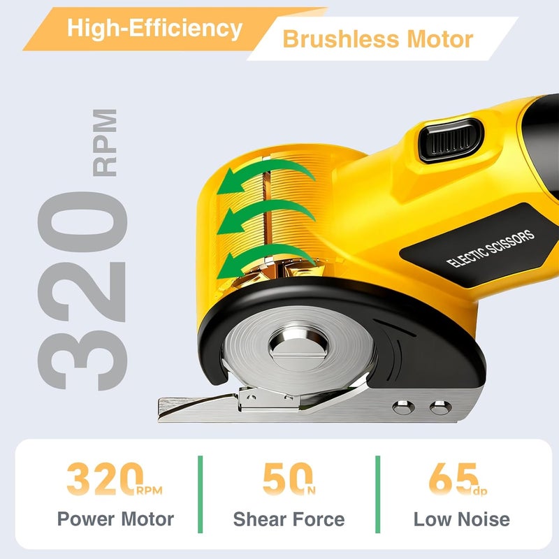 Lisaruq Cordless Electric Scissors,Rechargeable Cardboard Cutter, 4V Upgrade Motor Electric Box Cutter with 2 Blades, Safety Lock & LED Light, Powerful Cutting for Cardboard Box, Plastic, Leather - Image 2